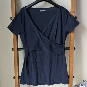 GAPMaternity Women's Navy Short Sleeve Nursing Top - Size S